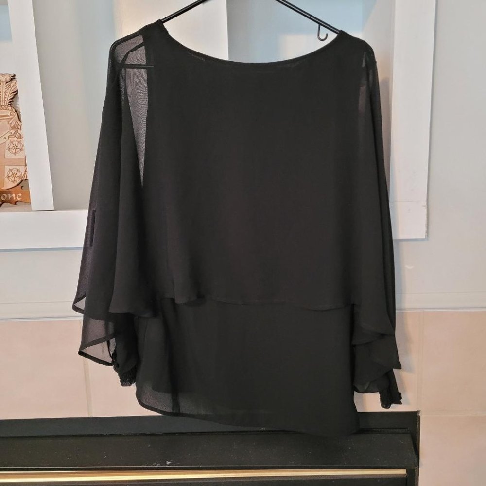 Roz & Ali Women's Poncho Tunic Blouse size S
